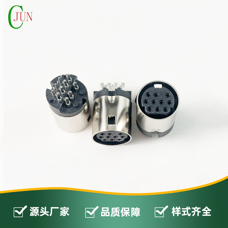 miniDIN10P母座B款LOCK