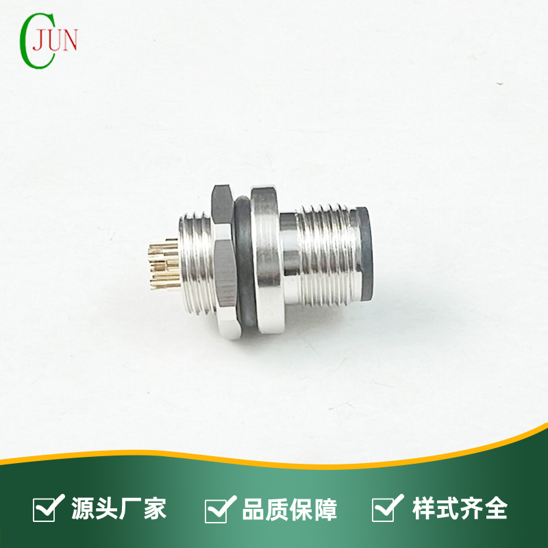 M12防水公头-后锁面板式M12F15