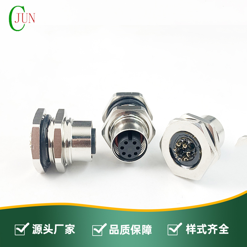 M12防水7P母座-前锁面板式PG9